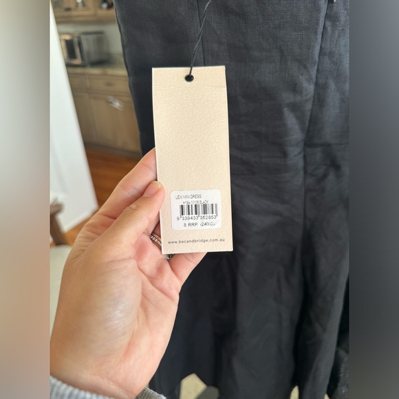 Bec & Bridge Lexi black linen dress size 4 - Picture 5 of 6